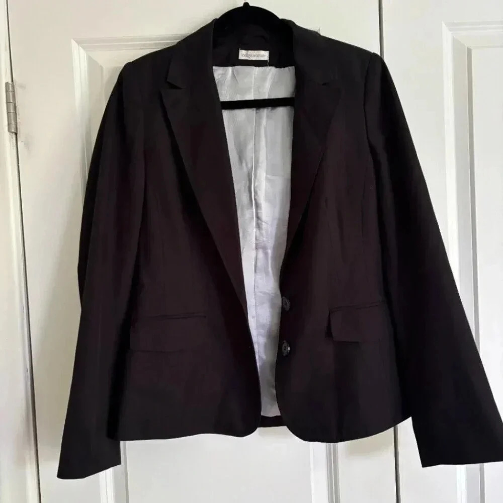 Vintage Cinched Waist Black Blazer - Picture 3 of 3
